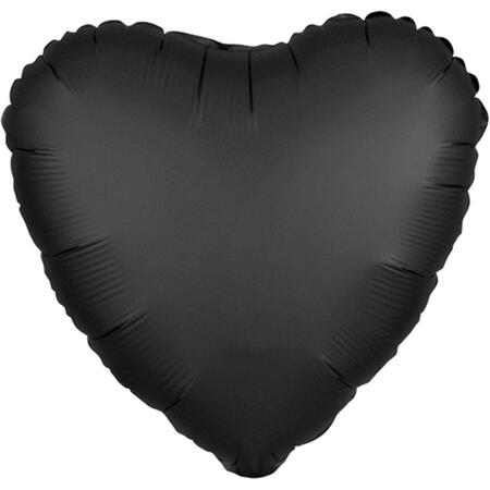 LOFTUS INTERNATIONAL 18 in. Onyx Heart Satin Luxe Hx Balloon A3-8035